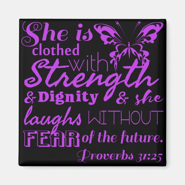 Proverbs 31:25 magnet (Framsidan)