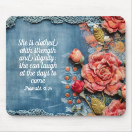 Proverbs 31:25 Mousepad Inspiring Bible Verse Musmatta