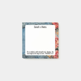Proverbs 31:25 Post-It Notes Bible Verse Floral 
