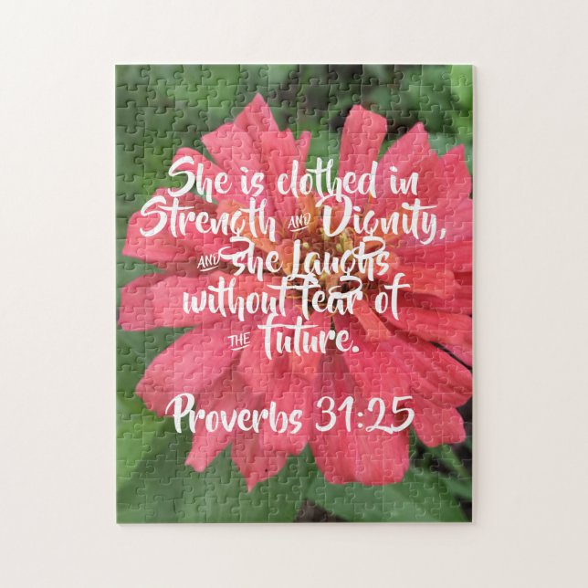 Proverbs 31:25 Puzzle Pussel (Vertikal)
