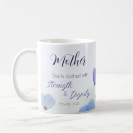 Proverbs 31:25 Religiösa Blue Blommigt Women's Fai Kaffemugg