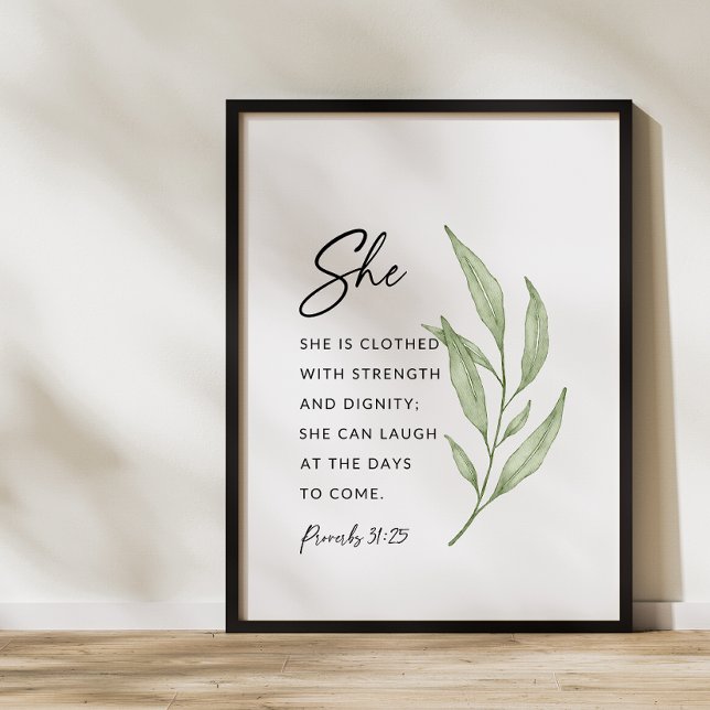 Proverbs 31:25 Strength and Dignity Wall Art Poster (Skapare uppladdad)