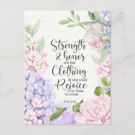 Proverbs 31:25 - Styrka och ärlighet Helg Vykort