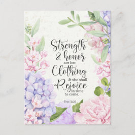 Proverbs 31:25 - Styrka och ärlighet Helg Vykort