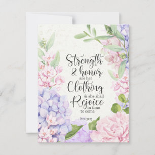 Proverbs 31:25 - Styrka och ärlighet Julkort