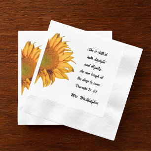 Proverbs 31:25 Underbar kristen Woman-solros Pappersservett