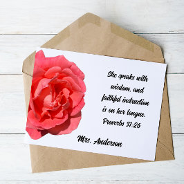 Proverbs 31:26 Tack Wise Christian Woman Kort