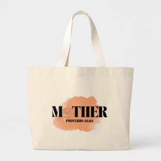 Proverbs 31:28 "Mor" Tote Bag Jumbo Tygkasse