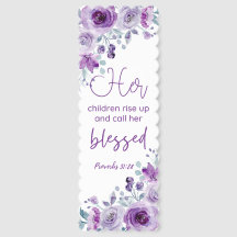 Proverbs 31:28 Personalisera Lila Blommigt Christi