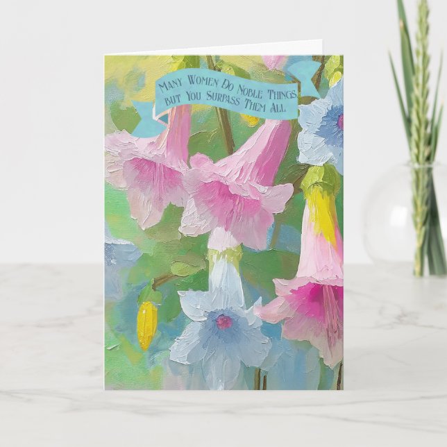 Proverbs 31:29 Bible Faith Quote Mor Dag Helgkort (Framsida)