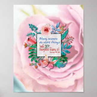 Proverbs 31: 29 bible verse scripture art presentf poster