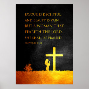 Proverbs 31:30 Bibelverse Poster