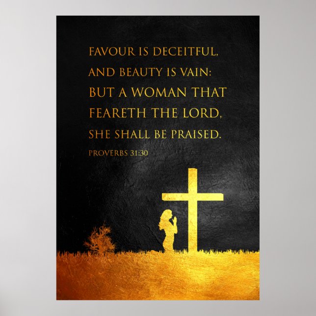 Proverbs 31:30 Bible Verse Poster (Framsidan)