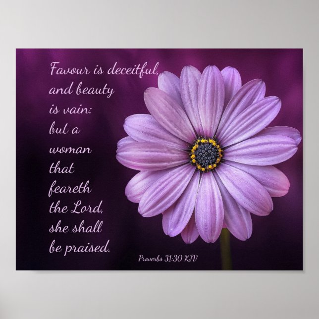 Proverbs 31:30 - En kvinna som fruktar LORD Poster (Framsidan)