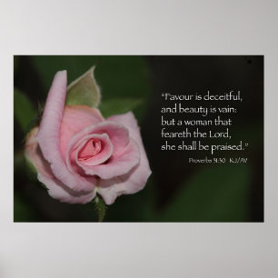 Proverbs 31:30 Skriptutskrift Poster