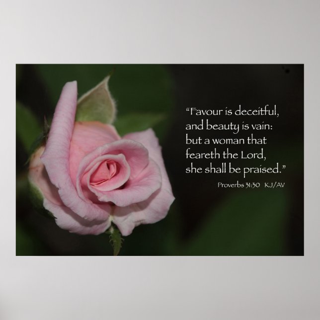 Proverbs 31:30 Skriptutskrift Poster (Framsidan)