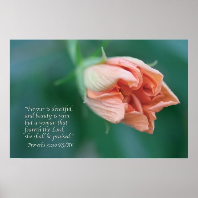 Proverbs 31:30 Skriptutskrift Poster (Framsidan)