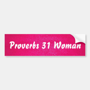 Proverbs 31 Bakgrund för kvinnlig rosa Bildekal