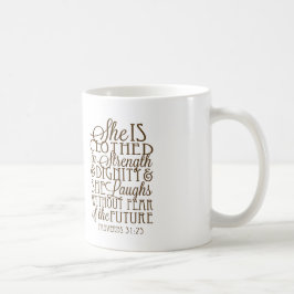 Proverbs 31 - Beklätt i styrka- & värdighetbrunt Kaffemugg