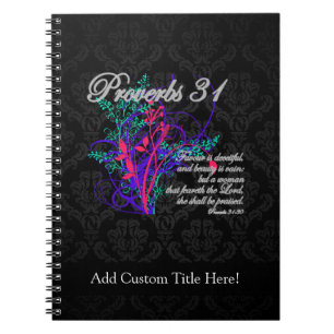 Proverbs 31 bibelkristenkvinnor anteckningsbok med spiral