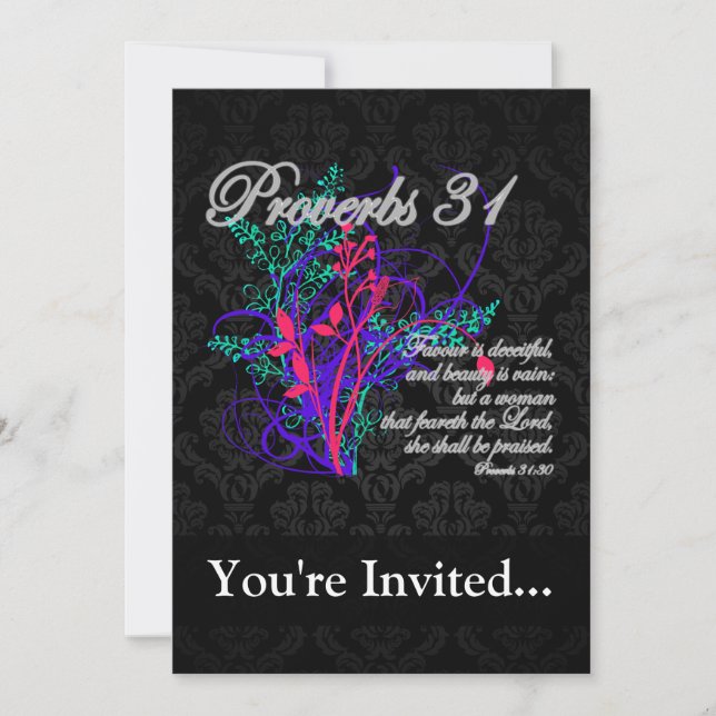 Proverbs 31 Bibeln Christian Women's Inbjudningar (Framsida)