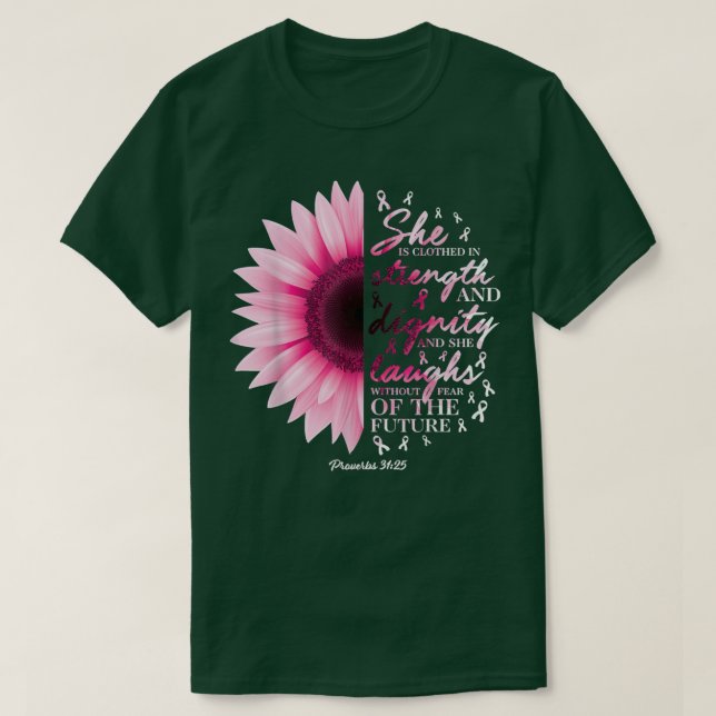 Proverbs 31 Bible Verse Christian Breast Cancer Aw T Shirt (Design framsida)