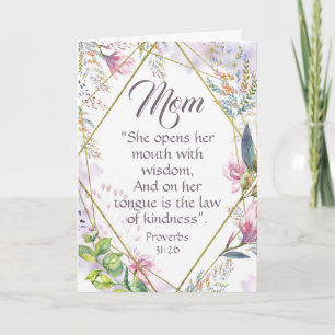 Proverbs 31 Bible Verse Christian Mors dag Card Kort
