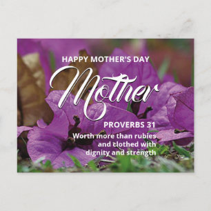 PROVERBS 31 Blommigt Lycklig Mors dag vykort