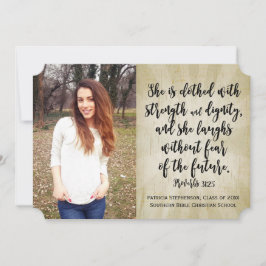Proverbs 31 Christian Bible Verse Photo Studenten Inbjudningar