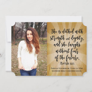 Proverbs 31 Christian Bible Verse Photo Studenten Inbjudningar