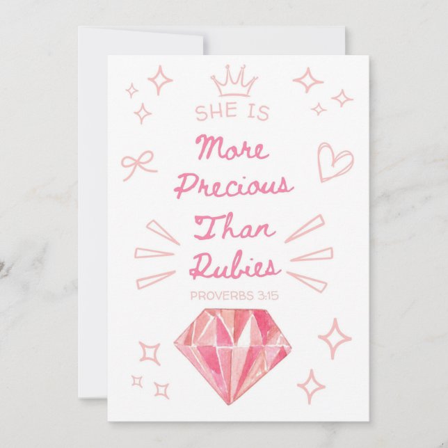 Proverbs 31 Christian Card för dotter Inbjudningar (Framsida)