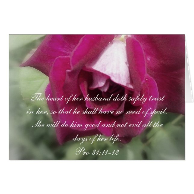 Proverbs 31 Collection ~ Pro 31:11-12 Hälsningskort (Framsidan Horizontal)