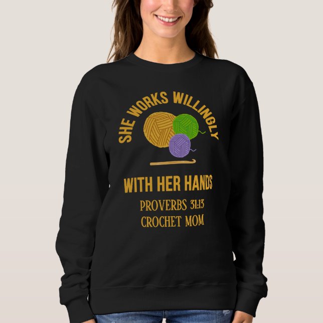 PROVERBS 31 Crochet Mom Yarn T Shirt (Framsida)