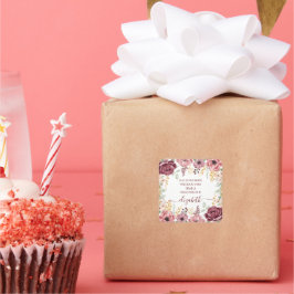 Proverbs 31 Elegant pastellblomma rosa Fyrkantigt Klistermärke