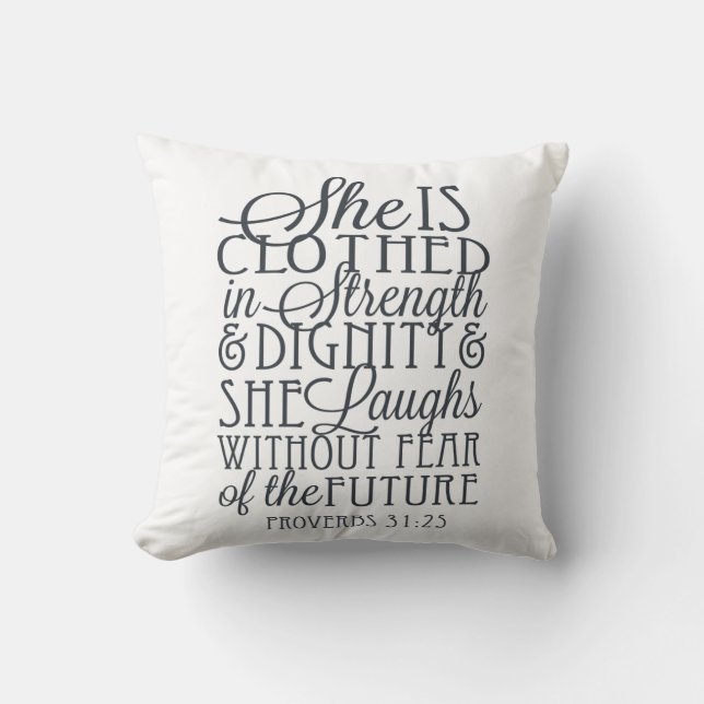 Proverbs 31 gåvor - som bekläs i styrka & kudde (Framsida)