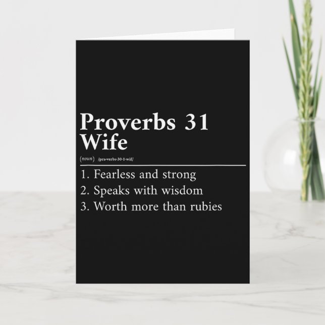 Proverbs 31-hustru definition kort (Framsida)