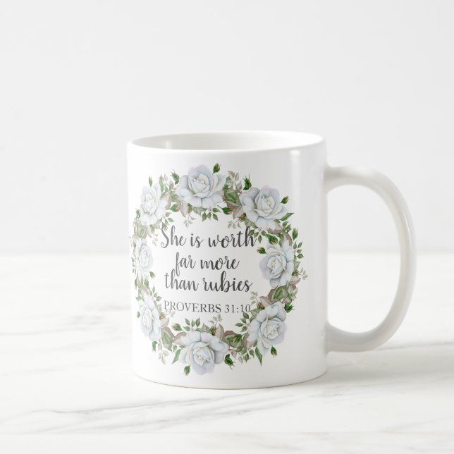 Proverbs 31 Mor mycket mer än Rubies Ro Kaffemugg (Höger)