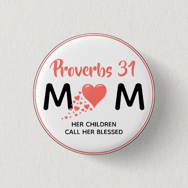 PROVERBS 31 MORSA MAMMA Coral Heart Mors dag Knapp (Framsida)