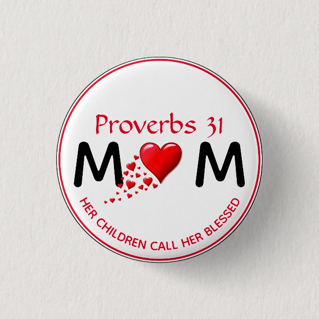 PROVERBS 31 MORSA MAMMA Red Heart Mors dag Knapp (Framsida)