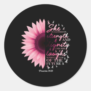 Proverbs 31 Verse Christian Breast Cancer Awarenes Runt Klistermärke