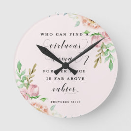 Proverbs 31 Virtuous Woman Clock Rund Klocka