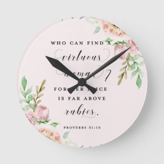 Proverbs 31 Virtuous Woman Clock Rund Klocka