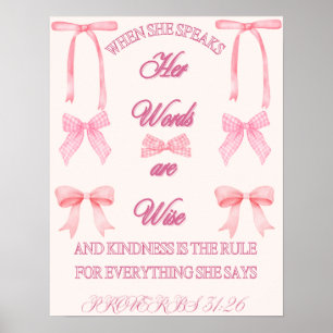 Proverbs 31 Woman/Bible Verse/Coquette/Rosa/Girly Poster