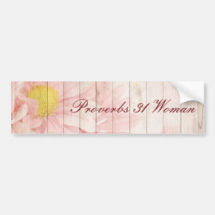 Proverbs 31 Woman Blommigt Design Bildekal