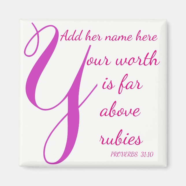 Proverbs 31 Woman Far över Rubies Magnet (Framsidan)