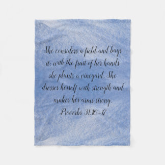 Proverbs 31 Woman Fleece Blanket Blue