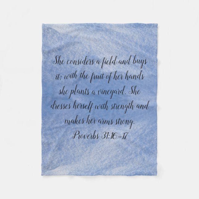Proverbs 31 Woman Fleece Blanket Blue (Framsidan)