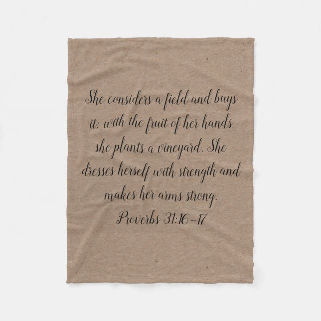 Proverbs 31 Woman Fleece Blanket Brown (Framsidan)