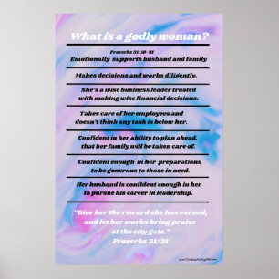 Proverbs 31 Woman, Ideal Christian Womannature Bib Poster