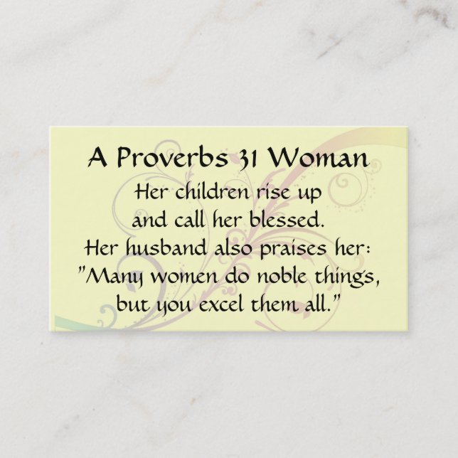 Proverbs 31 Woman Mamma Telefonkort blomstrar (Framsida)